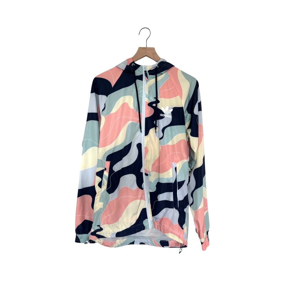 Adidas Packable Windbreaker Beltbag Colorful Camo Mesh Running 90's Hooded S